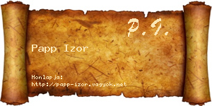 Papp Izor névjegykártya